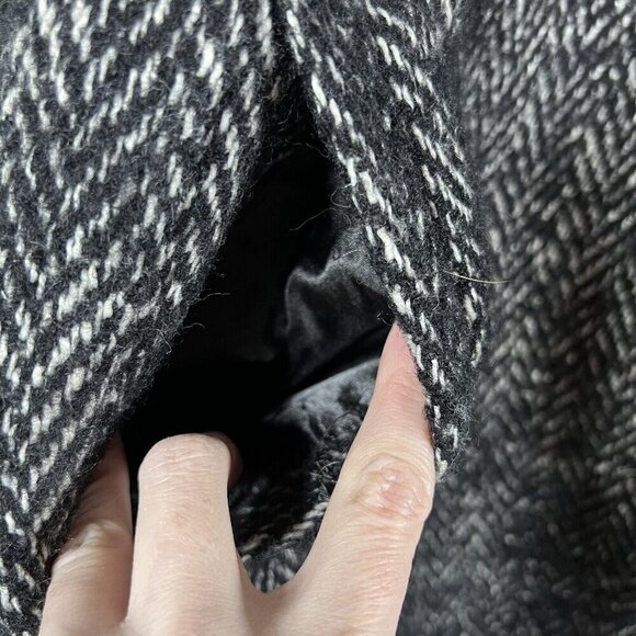 TRINA TURK WOOL BLEND button FRONT HERRINGBONE JACKET SIZE 12 MODERN Hooded Belt - Picture 6 of 11